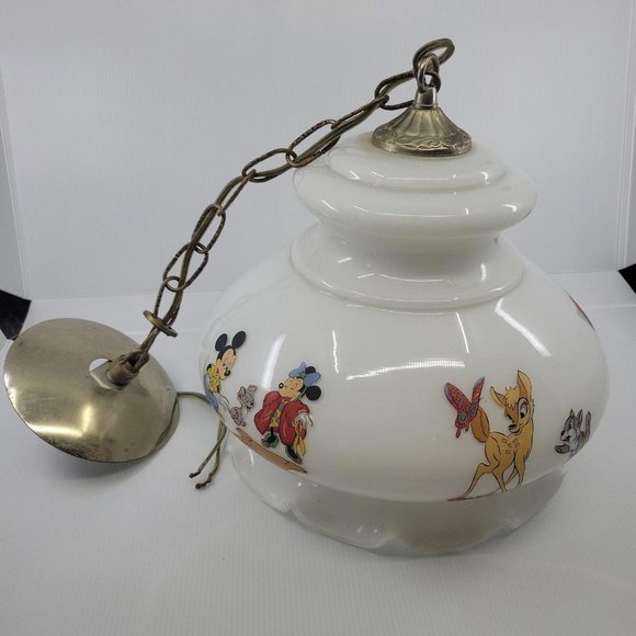 Disney White Hanging Lamp with Colorful Characters - Picture 1 of 8